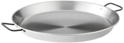 Paella-Pfanne polierter Stahl 45 cm, 2 Griffe, Gas/Feuer