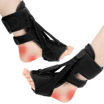 Produktbild von Plantarfasziitis-nachtschienen Verstellbare Riemen Plantar Fasciitis Nachtschiene Ferse Schmerzlinderung Bandage Relief Plantar Fasciitis Achillessehnenentzündung Bandage (Schwarz)