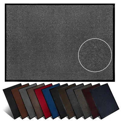 Produktbild von Furni24 Schmutzfangmatte Fußmatte 80 x 120 cm Grau – Rutschfeste & Waschbare Türmatte für Innen & Außen