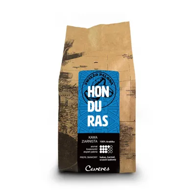 Zdjęcie produktu dla Kawa ziarnista Caveres HONDURAS 100% Arabica 250 g ŚWIEŻO PALONA rzemieślnicza palarnia kawy premium