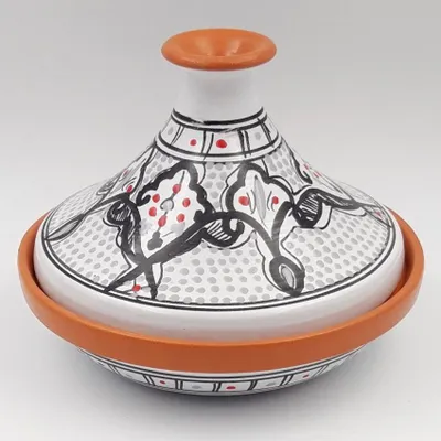 Zdjęcie produktu dla Pojedynczy rozkloszowany szary marokański tajine - D 22 cm