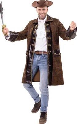 Produktbild von Piraten Kostüm William Edler Piratenmantel Noblesse Braun für Herren