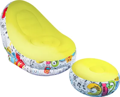 Produktbild von AGA, Aufblasbarer Sessel, 120 kg, PVC Veloursoptik, DS2507, für drinnen und draußen, 116 x 98 x 83 cm, 2.6 kg