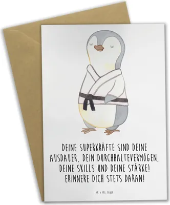 Produktbild von Mr. & Mrs. Panda Grußkarte Sportliche Wettkämpfe Superkräfte - Weiß - Geschenk, Inspiration, Athleten, Vertrauem, einladungskarten, genesungskarte, Motivation, Zuversicht