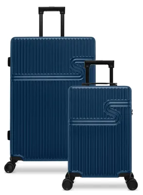 Produktbild von Signature Kofferset 2-teilig - Handgepäck Koffer 28L- Reisekoffer 86L - Hartschale Trolley Koffer - TSA-Zahlenschloss - Dark Denim