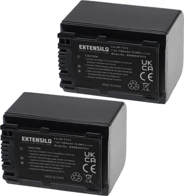 Produktbild von EXTENSILO 2x Akku kompatibel mit Sony HDR-CX110/L, HDR-CX110B, HDR-CX110/R, HDR-CX110E, HDR-CX110L, HDR-CX110 Kamera (1500 mAh, 7,2 V, Li-Ion)