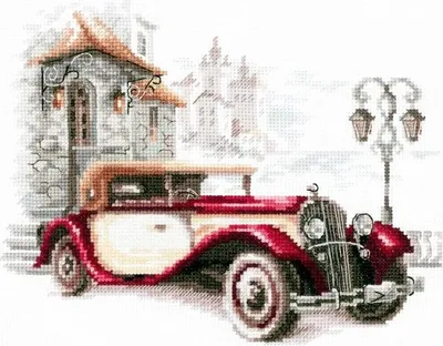 Obrázok produktu pre Súprava na vyšívanie krížovým stehom Magic Needle „Retro Auto. Staré auto“, vzor na počítanie, 20 x 16 cm