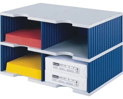 Obrázok produktu pre NT Cutter styrodoc duo - Polystyrol - Blau - Grau - 4 Schublade(n) - 485 mm - 293 mm - 331 mm