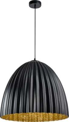 Zdjęcie produktu dla Lampa wisząca dekoracyjna czarno-złota nowoczesna okrągły falisty klosz 50 cm Telma 1xE27 15W Sigma Lighting
