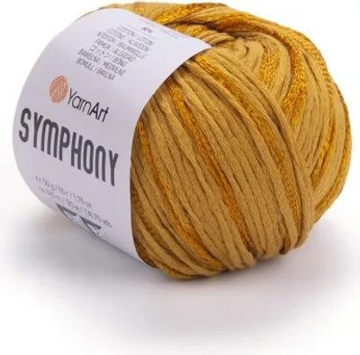 Produktbild von YarnArt Symphony 2104 – Premium Strickgarn in Honiggelb – Weich, glänzend und perfekt für elegante Projekte, 50g