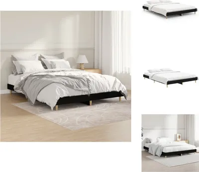 Immagine prodotto di vidaXL Struttura letto nera 140x190 cm in legno - Letti & strutture letto