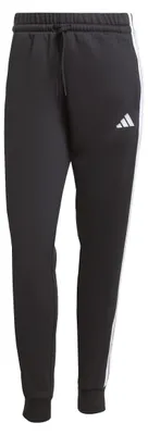Produktbild von adidas Damen Essentials 3-Stripes Fleece Slim Pants, Black/White, XXL