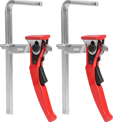 Produktbild von LALAGO 2 Stück Stahlhebelklemmen mit einer Kapazität von 160 mm und einer Kehltiefe von 60 mm, Schnellspannklemmen mit Hebelgriff, Tischklemmen zum Schleifen und Schneiden
