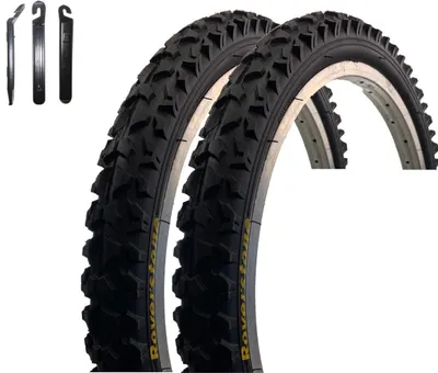 Zdjęcie produktu dla 2 sztuki opon rowerowych Roverstone A109, rozmiar 20 x 2,125 (57-406), kolor czarny, w zestawie łyżki do opon