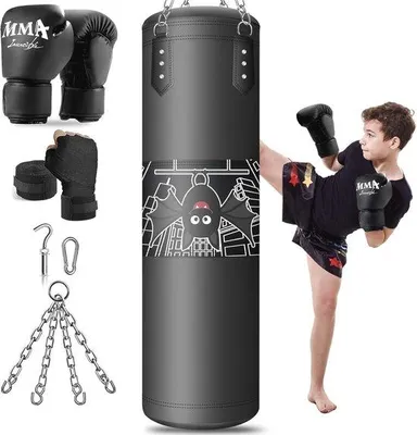 Produktbild von Famanu Boxsack für Kinder - Ungefüllt - Für MMA, Kickboxen, Karate, Judo und Taekwondo