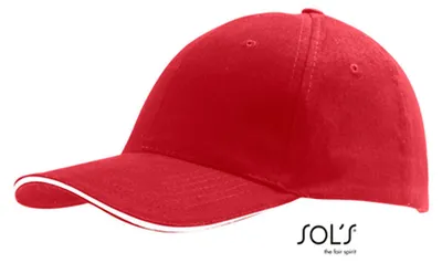 Produktbild von SOLs 88100 | Six Panel Cap Buffalo / Kappe / Mütze / Hut - Farbe: Red/White - Größe: One Size