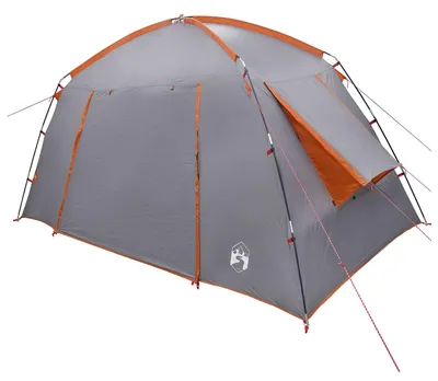 Image de Tente cabane vidaXL, grise et orange, 300 x 210 x 156 cm, polyester