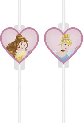 Produktbild von Papierstrohhalme Disney Princesses - 4 Stück - 20 cm