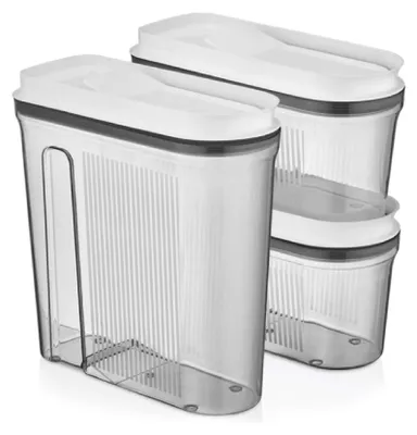 Produktbild von Vorratsdosen mit Deckel, BPA-frei Kunststoff, (3er Set, 1x4L, 2x2L)