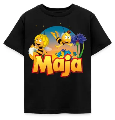 Produktbild von Spreadshirt Biene Maja Zusammen mit Willi Kinder T-Shirt, 110/116 (5-6 Jahre), Schwarz