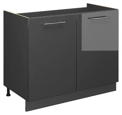 Produktbild von Spülenunterschrank Vicco Fame-Line Anthrazit Hochglanz/Anthrazit 100 cm ohne Arbeitsplatte, Model 61596