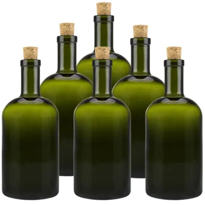 Image de Omgoods - Ensemble de 6 bouteilles en verre décoratives avec bouchons en liège