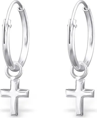 Produktbild von Kreuz Creolen Ohrringe Silber 925