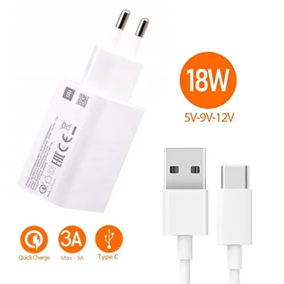 Produktbild von Xiaomi 18W Schnellladegerät Typ C Schnellladeadapter für Xiaomi Redmi Note 9 9S Mi 9 10 9T Poco F2 Pro X2 X3 Redmi Note 7 8 9 Pro