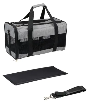 Zdjęcie produktu dla Torba transportowa dla zwierząt maxxpro – torba transportowa dla psów i kotów o wadze do 7 kg – torba podróżna z wyjmowaną wyściółką, siateczką wentylacyjną i paskiem na ramię – 45 x 25 x 27 cm