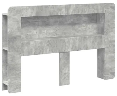 Image de Armoire de tête de lit avec rangement vidaXL, gris béton, aggloméré