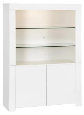 Produktbild von Vitrinenschrank FOLOMI - Hochglanz Weiß - Designstil - 170x123x50