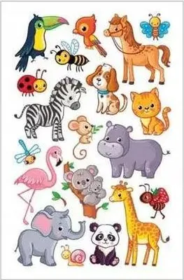 Produktbild von Abwaschbare Tattoos für Kinder Tiere 8,5 x 13 cm