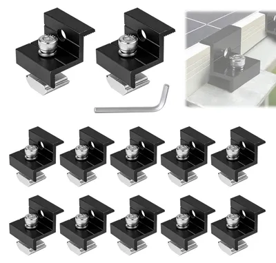 12 T-Klemmen für Solarmodule 30-35 mm, Aluminium, schwarz