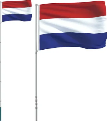 Produktbild von vidaXL Niederländische Flagge mit Mast 5,5 m Aluminium