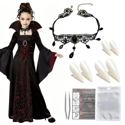 Mittelalterliches Vampirkostüm für Mädchen, Größe L