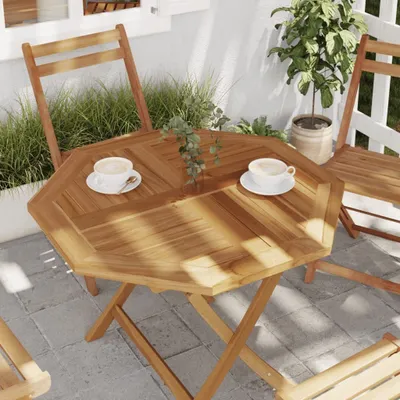 Produktbild von Möbel Tischplatte 80x80x2,5 cm Achteckig Massivholz Teak - Tischplatten 366666