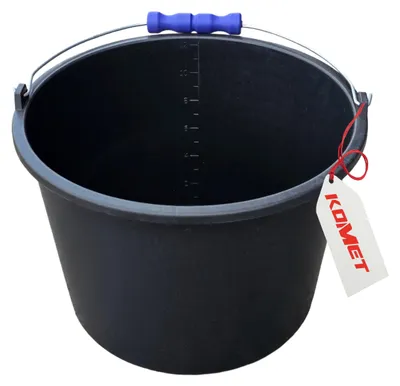 Produktbild von Kunststoff Baueimer 12l mit Skala, robust, schwarz
