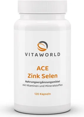 Produktbild von Vitaworld ACE Zink + Selen | 120 Kapseln | mit Vitamin A, C & E | vegan