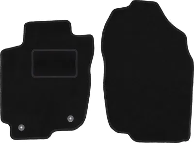 Produktbild von Velours-Fußmatten Vorne passend für Toyota RAV4 IV (Hybride, Bj. 2013-2019) –  schwarz, passgenau, mit Befestigungen set 2 Stk. - STANDARD