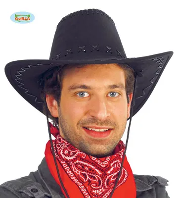 Immagine prodotto di Cappello da cowboy nero stile western cappello da avventuriero cappello da carnevale elegante look retrò, colore: nero