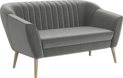 Produktbild von MEBLINI Mini Sofa 2-Sitzer für Wohnzimmer - Mini Lounge für zwei Personen - Küchensofa - Sofa Klein - KAIA - 2 - Hellgrau Samt