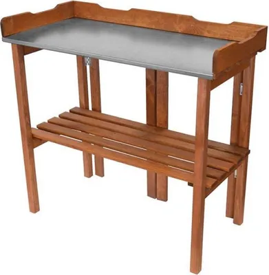 Produktbild von Pflanztisch 94x45x86cm Holz Tisch klappbar verzinkte Arbeitsplatte m. Ablagefach