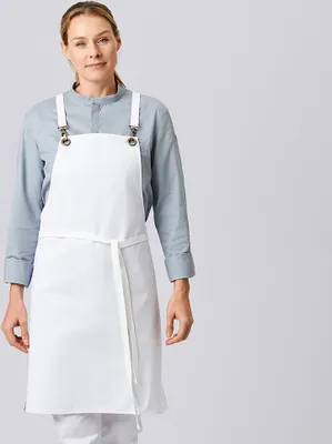 Produktbild von Latzschürze B 70 x L 80cm, weiß : 65% Polyester 35% Baumwolle 235 g/m² : weiß