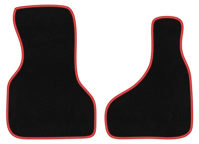 Produktbild von Fußmatten Velours Schwarz/Rot für Chevrolet Astro II 1995-2005 Set 2-tlg