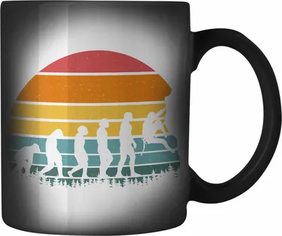 Produktbild von Trendation - Klettern Bergsteigen Geschenk Farbwechsel Zauber-Tasse Boulder Geschenkidee Berge Evolution (Schwarz)