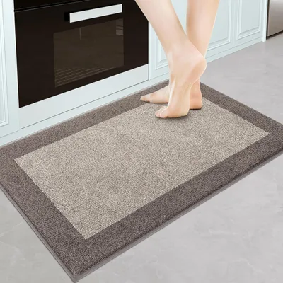 Produktbild von Küchenteppich 60 x 90 cm, Schmutzfangmatte beige, waschbar, rutschfest