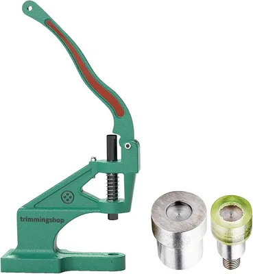 Imagen del producto de Máquina manual verde para remaches de 6-15 mm, y dos juegos de remachadoras de doble cabeza, ideales para cuero, manualidades y ajuste de remaches de hasta 15 mm