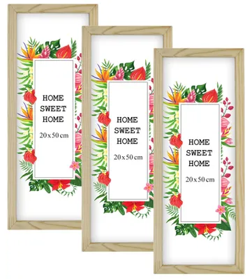 Produktbild von MG Design Set aus 3 Natural Bilderrahmen 20 x 25 cm - Aus echtem Holz mit Acrylglas, zum Aufhängen & Aufstellen, für Fotos, Poster & Puzzle