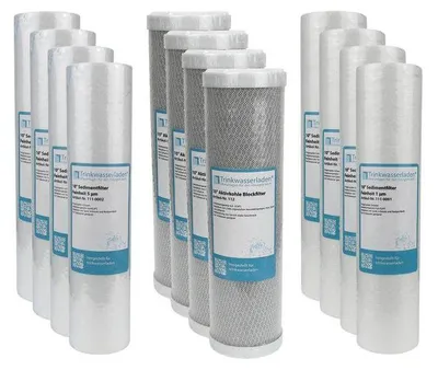 Produktbild von 2 Jahre Filter Set 10' 12-teilig Ersatzfilter Umkehrosmose RO Sediment Aktivkohle