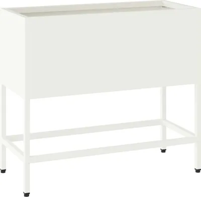 Image de Jardinière surélevée vidaXL, blanche, 60 x 26 x 48 cm, en acier